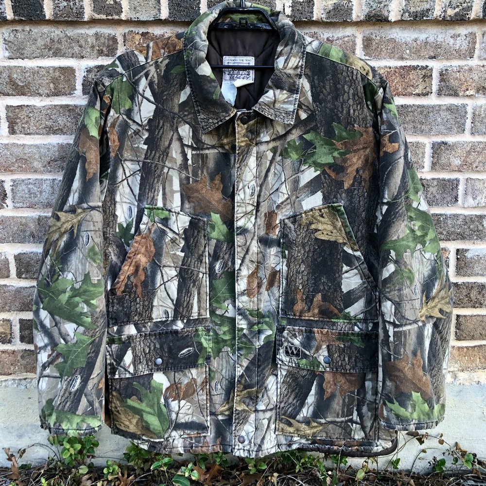 Vintage Walls Camo Hunting Jacket Camouflage Quilted Lining Men's Size 3XL est.